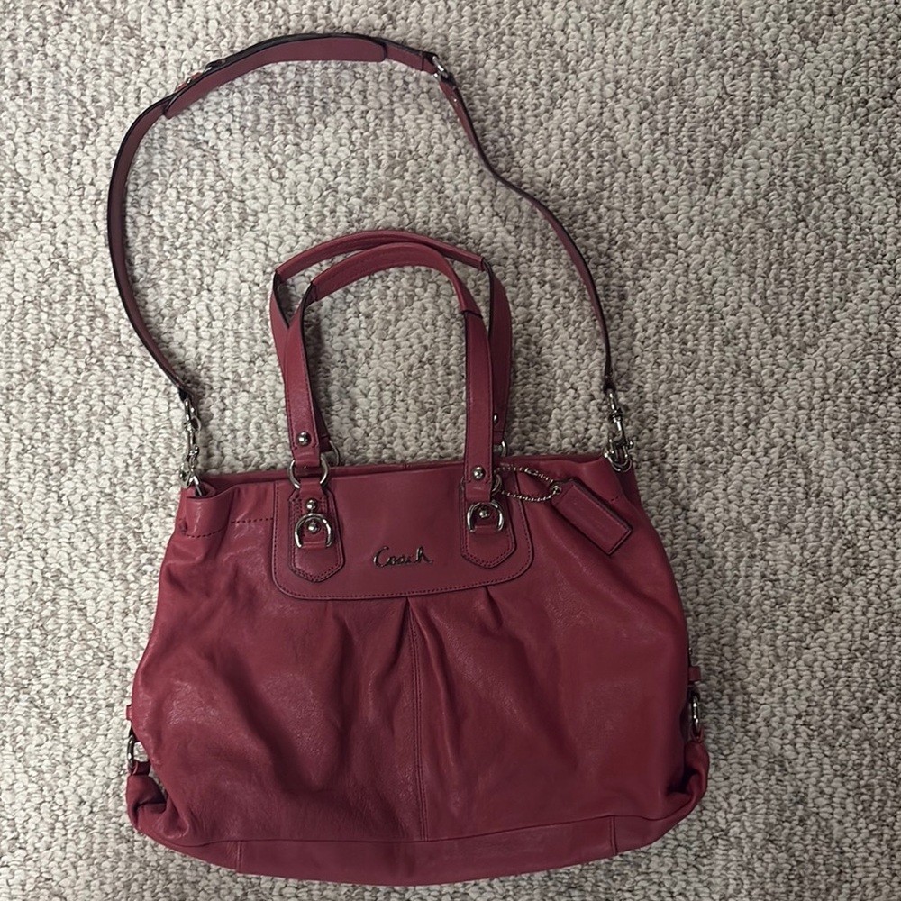 Coach Shoulder Bag with Pleated Design